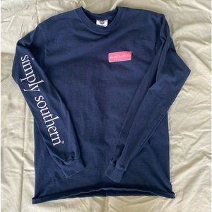 SIMPLY SOUTHERN Authentic Navy Blue Long Sleeve Tee